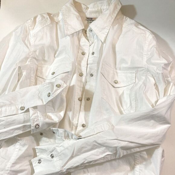 Classic Button-Up by Faded Glory Stretch Blood Size 14 - Picture 15 of 15